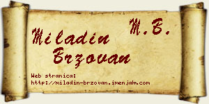 Miladin Brzovan vizit kartica